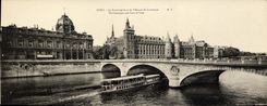 CPA Grand Format Paris La Conciergerie et le Tribunal de Commerce Bateau
