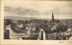 CPA double Grand Format Metz Vue Panoramique 45 * 14 cm