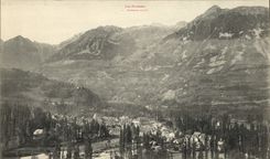 VINTAGE POSTCARD Large size Panorama of Luz 25 * 15 cm