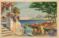 VINTAGE POSTCARD Large size Seaside 19 * 12 cm