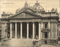 POSTAL Bruselas de la VENDIMIA de gran tamaño la bolsa de acción 18 * 14 cm