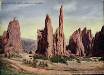 VINTAGE POSTCARD Large size Cathedral Garden Whorls off the Gods 20 * 14.5 cm