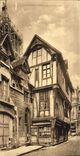 VINTAGE POSTCARD Large size Rouen Old woman house Street St Romain 14.5 * 28 cm