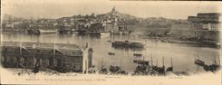 CPA Grand Format Marseille Panorama du Vieux port Vue prise de a Tourette Bateaux 28 * 11 cm