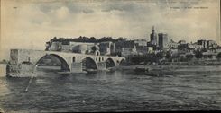 POSTAL Avignon de la VENDIMIA de gran tamaño el puente 28 * 14 cm de Benezet