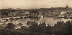 VINTAGE POSTCARD Large size Bayonne Panorama of the junction of Nive and Adour Seen from of the citadel 27.5 * 14 cm