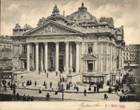 POSTAL de la VENDIMIA de gran tamaño la bolsa de acción de Bruselas 18 * 14 cm