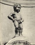 Fuente peor de gran tamaño 18 * 14 cm de Bruselas Manneken de la POSTAL de la VENDIMIA