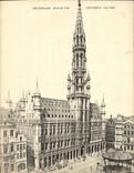 Ayuntamiento de gran tamaño de Bruselas de la POSTAL de la VENDIMIA 18 * 14 cm