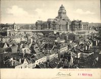 Panorama de gran tamaño de la POSTAL de la VENDIMIA de Bruselas y de las cortes de ley 18 * 14 cm