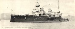 VINTAGE POSTCARD Large size French Navy Charlemagne armours squadron has Bateau turrets 28 * 11 cm