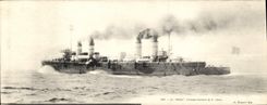 VINTAGE POSTCARD Large size Boat Kleber Croiseur Armours 1st class 28 * 11 cm