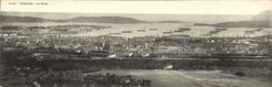 VINTAGE POSTCARD Toulon Large size the Roads Boats 28 * 11 cm