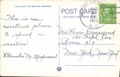 VINTAGE POSTCARD Moonlight View From Highland Lake Inn