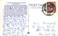 VINTAGE POSTCARD Chimayo Weaver At His Loom has