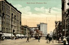 VINTAGE POSTCARD Hand Street Winnipeg Man