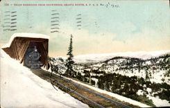 VINTAGE POSTCARD Trai Emerging From Snowsheds Shasta Road S P R R