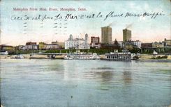 VINTAGE POSTCARD Memphis From Miss To rivet Memphis Tenn