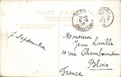 POSTAL Guillermo y Ben fuertes Navis de la VENDIMIA