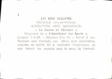 MODERN CARD Wood Carve Cancale Exposition Quemerais Abbot the horse-race Hippisme Cheval