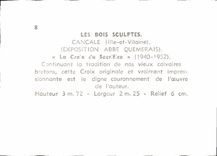 MODERN CARD Wood Carve Cancale Exposition Quemerais Abbot the cross of the sacrifice