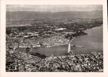 MODERN CARD Geneva View on and lake Leman