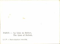MODERN CARD Paris the Lion of Belfort