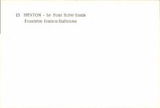 CPM Menton Le pont St louis Frontiere franco italienne 