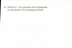 CPM Monaco Vue Generale de la Principaute La Cap Martin