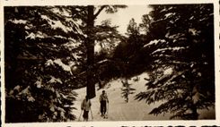 MODERN CARD Ifrane under Snow Skis In Mischliffen