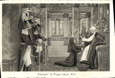 MODERN CARD In front of the pope Leon XIII co. Therese