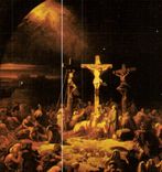 POSTAL MODERNA los heladas reales de Dreux Chapelle St. Louis pintaron la muerte de Cristo en la cruz según homosexual