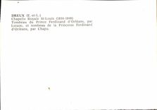 POSTAL MODERNA tumba real de St. Louis de la cámara acorazada de Dreux de príncipe Fernando Of Orleans de Loison y Tombeau de la princesa