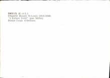 POSTAL MODERNA Dreux Chapelle St. Louis real el niño vela a príncipe Louis Of Orleans
