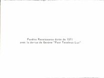 CPM Fenetre Renaissance Datee De 1571 Avec La Devise De Geneve Post Tenebras Lux