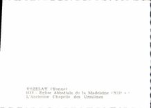 MODERN CARD Vezelay Abbey church Of the Madeleine the old Vault Of the Ursulines