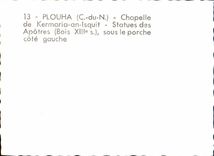 MODERN CARD Plouha Vault De Kermaria Year Isquit Statues Of the Apostles Under the Porch Left side