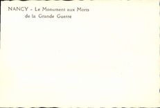 CPM Nancy Le Monument aux Morts De La Grande Guerre