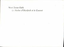 MODERN CARD Mount Sainte Odile the Rock of Oberrirch and the Convent