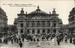 VINTAGE POSTCARD Paris the Opera and the Station of the Subway