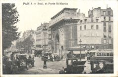 VINTAGE POSTCARD Paris Boul And Porte St Martin