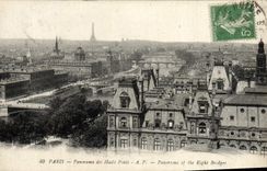 VINTAGE POSTCARD Paris Panorama Of Huits Bridges