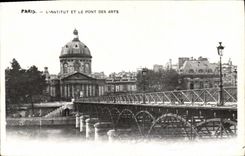 CPA Paris l'Institut Et Le Pont Des Arts