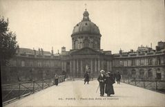 VINTAGE POSTCARD Paris Bridge Of Arts And Institute