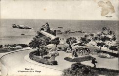 VINTAGE POSTCARD Biarritz the Esplanade Of the Virgin