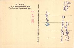 VINTAGE POSTCARD Paris Vue Of the Seine During the Rising Fishes Sinning