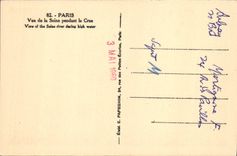 CPA Paris Vue De La Seine Pendant La Crue Peche Pecheur