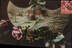 VINTAGE POSTCARD Fantasy Flower Shoe