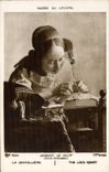 VINTAGE POSTCARD the Vermeer Lacemaker of Delft Paris Museum of Louvre