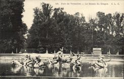 VINTAGE POSTCARD Park of Versailles the Basin Of Dragon